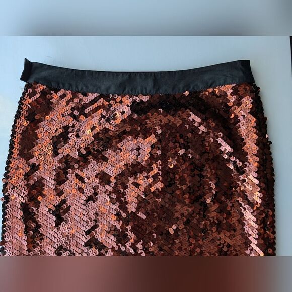 CHLOÉ See by Chloe Sequin Skirt Bronze Pencil $1300 Small - Picture 10 of 14